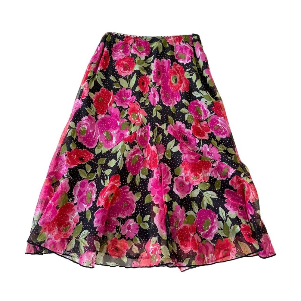 Iz Byer California vintage Y2K asymmetric floral skirt